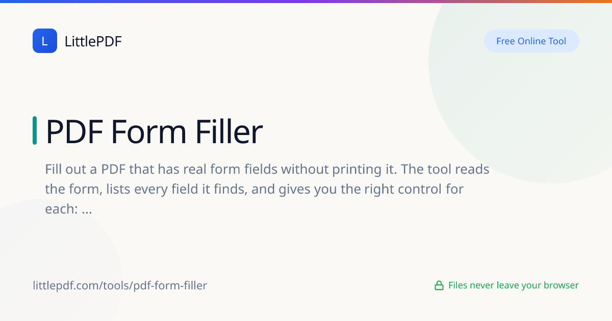 PDF Form Filler — Fill Out Forms Online Free