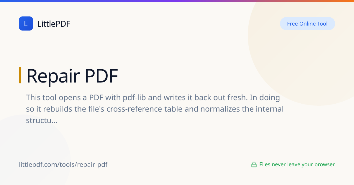 Repair PDF — Fix Corrupted Files Free
