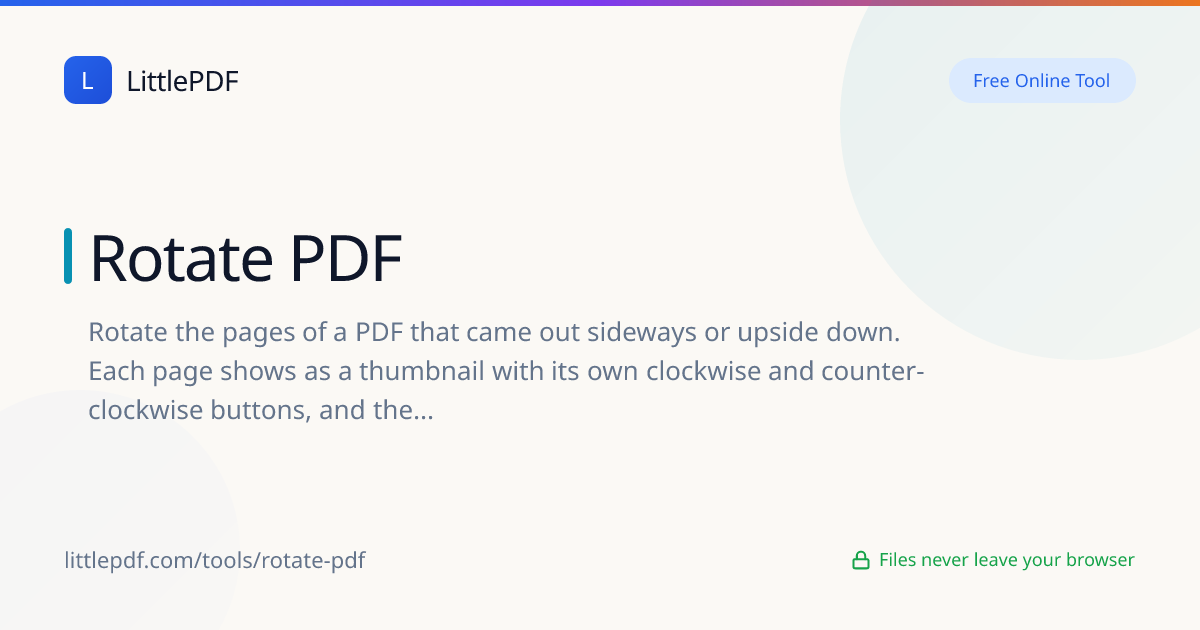 Rotate PDF Pages Online Free